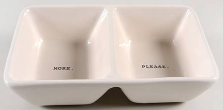 Rae Dunn Kitchenware (2 Part) Rectangular Divided Dish