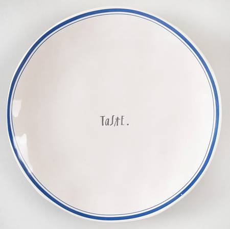 Blue Line and Stem Print Salad Plate
