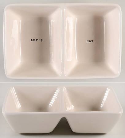 Rae Dunn Kitchenware (2 Part) Rectangular Divided Dish