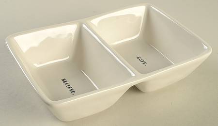 Zen Word (Word Stamp) (2 Part) Rectangular Divided Dish