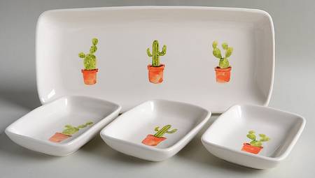 Rae Dunn Giftware (Set of 3 Motif) Rectangular Dish & 12" Tray
