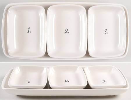 Numbers (Set of 3 Motif) Rectangular Dish & 13" Tray