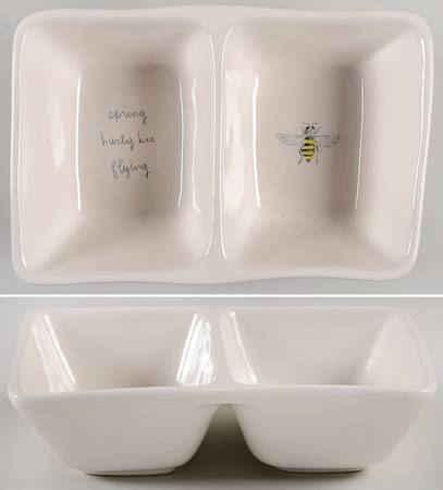 Garden Insects (Script) (2 Part) Rectangular Divided Dish