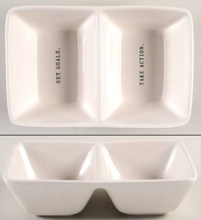 Rae Dunn Giftware (2 Part) Rectangular Divided Dish