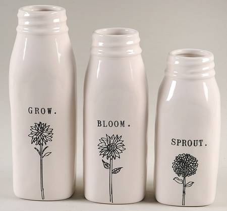 Rae Dunn Giftware (Set of 3) Bottle Bud Vase (5", 6" & 7")