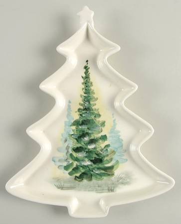 Watercolor Forest 9" Tree Shaped Tray