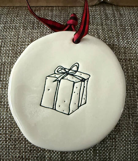 Rae Dunn Holiday Flat Ornament