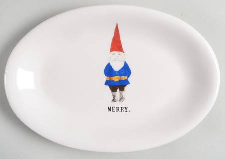 Christmas Gnomes 8" Oval Plate