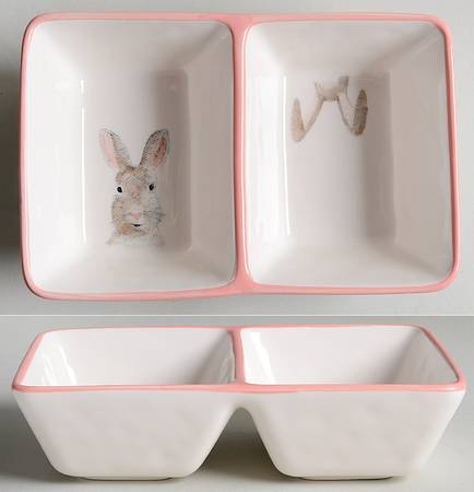 Easter Bunny Ears (2 Part) Rectangular Divided Dish