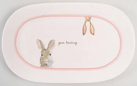 Easter Bunny Ears 14" Oval Serving Platter