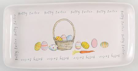 Happy Easter (Chirp, Crunch, Hop, Hunt) 14" Rectangular Serving Platter
