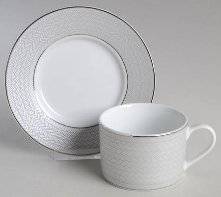 Percy Grey Flat Cup & Saucer Set