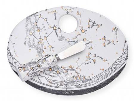 Constellations 2 Piece Cheese Dish and Knife Set