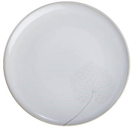 Leaf White Silk Dessert/Pie Plate