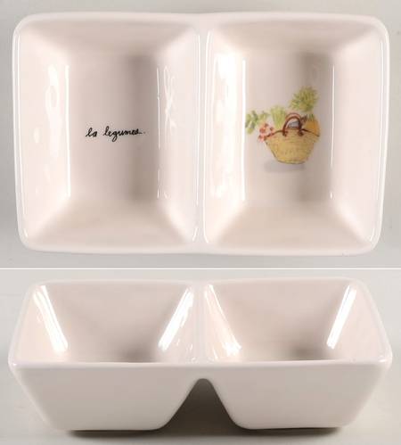French Baskets (2 Part) Rectangular Divided Dish
