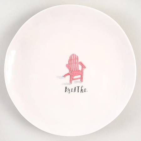 Sit and Relax (Red and Blue Chairs) Melamine Salad Plate