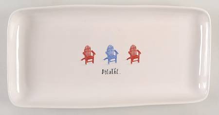 Sit and Relax (Red and Blue Chairs) 14" Rectangular Tray