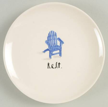 Sit and Relax (Red and Blue Chairs) Appetizer Plate