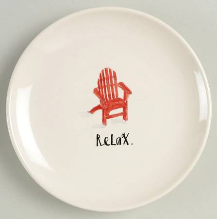 Sit and Relax (Red and Blue Chairs) Appetizer Plate