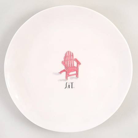 Sit and Relax (Red and Blue Chairs) Melamine Salad Plate