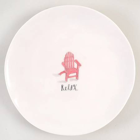 Sit and Relax (Red and Blue Chairs) Melamine Salad Plate