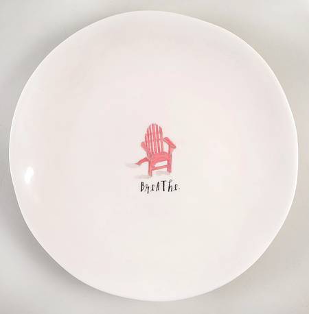 Sit and Relax (Red and Blue Chairs) Melamine Dinner Plate