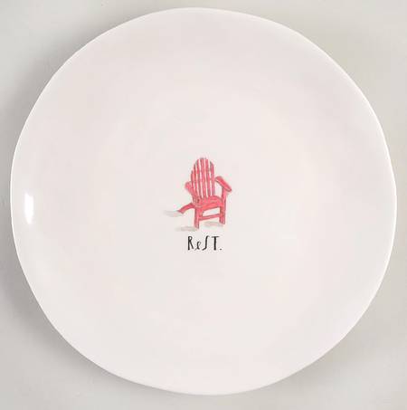Sit and Relax (Red and Blue Chairs) Melamine Dinner Plate