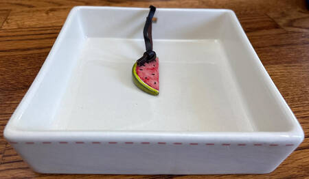 Watermelon and Red Stitch Napkin Holder W/Napkin Weight