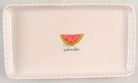 Watermelon and Red Stitch 9" Rectangular Tray