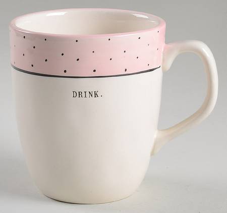 Polka Dot Band and Type Print Mug