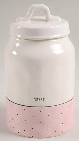 Polka Dot Band and Type Print Medium Canister & Lid