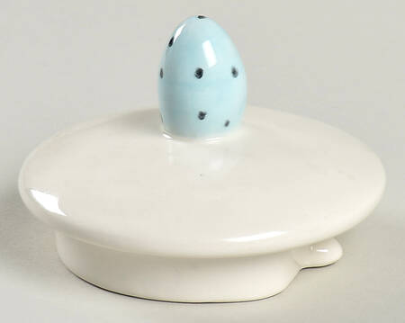 Polka Dot Band and Type Print Lid for Teapot