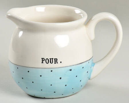 Polka Dot Band and Type Print Creamer