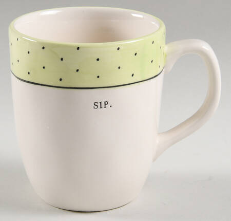 Polka Dot Band and Type Print Mug