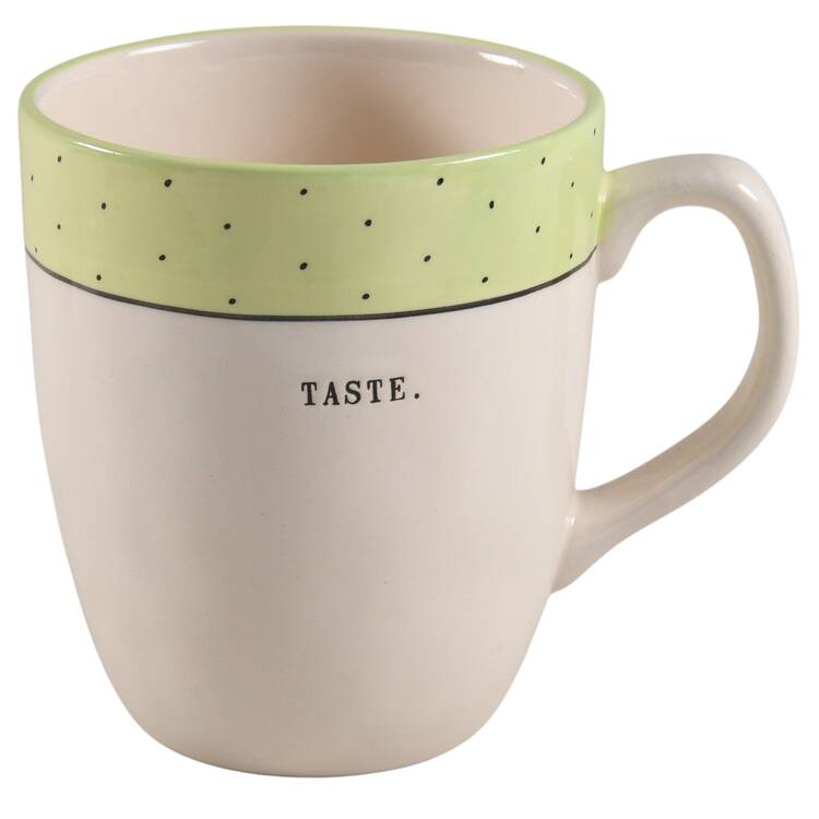 Polka Dot Band and Type Print Mug
