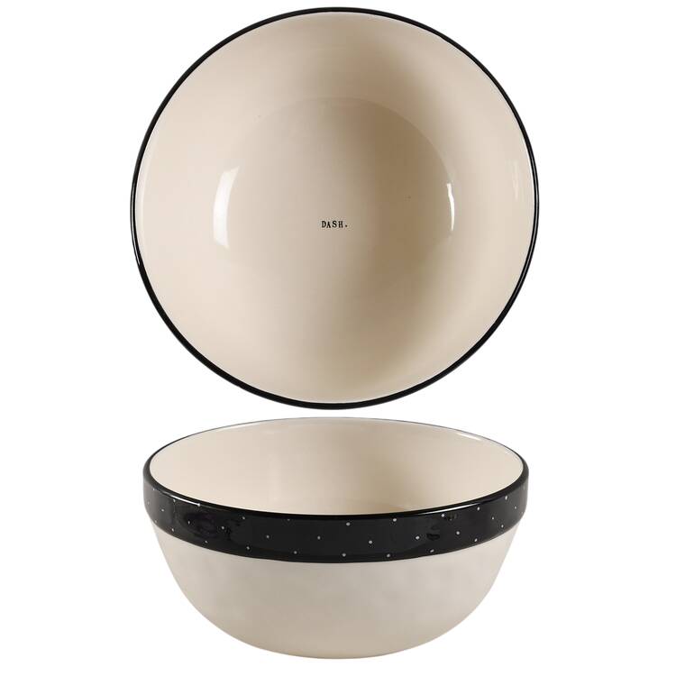 Polka Dot Band and Type Print 8" Mixing Bowl