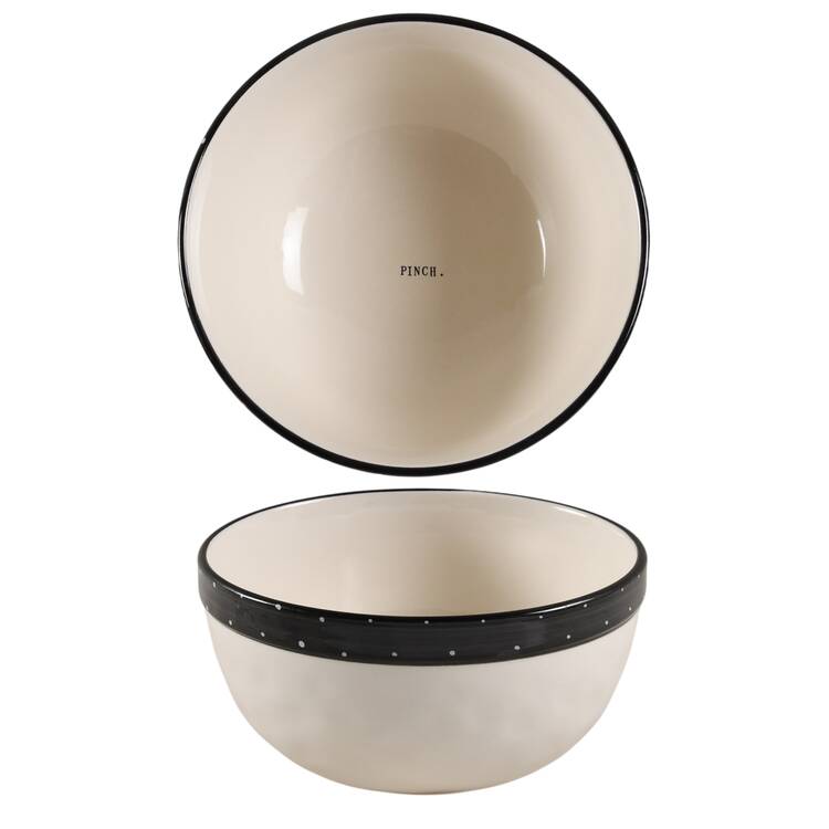 Polka Dot Band and Type Print 6" Mixing Bowl