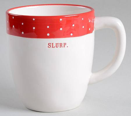 Polka Dot Band and Type Print Mug