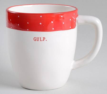 Polka Dot Band and Type Print Mug