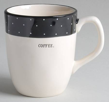 Polka Dot Band and Type Print Mug