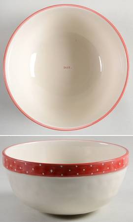 Polka Dot Band and Type Print 8" Mixing Bowl