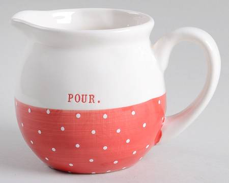 Polka Dot Band and Type Print Creamer