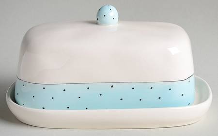 Polka Dot Band and Type Print 1/4 Lb Covered Butter