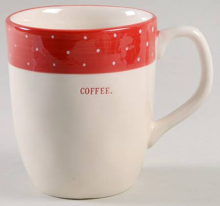 Polka Dot Band and Type Print Mug