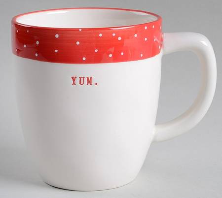 Polka Dot Band and Type Print Mug