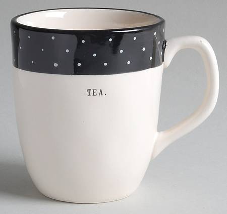 Polka Dot Band and Type Print Mug