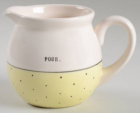 Polka Dot Band and Type Print Creamer