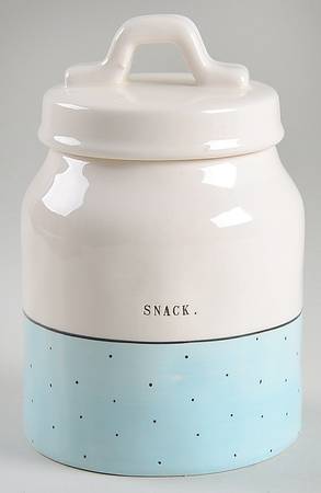 Polka Dot Band and Type Print Small Canister & Lid