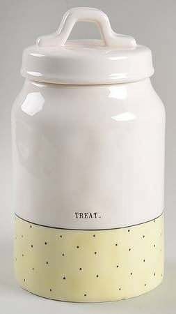 Polka Dot Band and Type Print Medium Canister & Lid