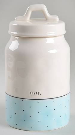 Polka Dot Band and Type Print Medium Canister & Lid